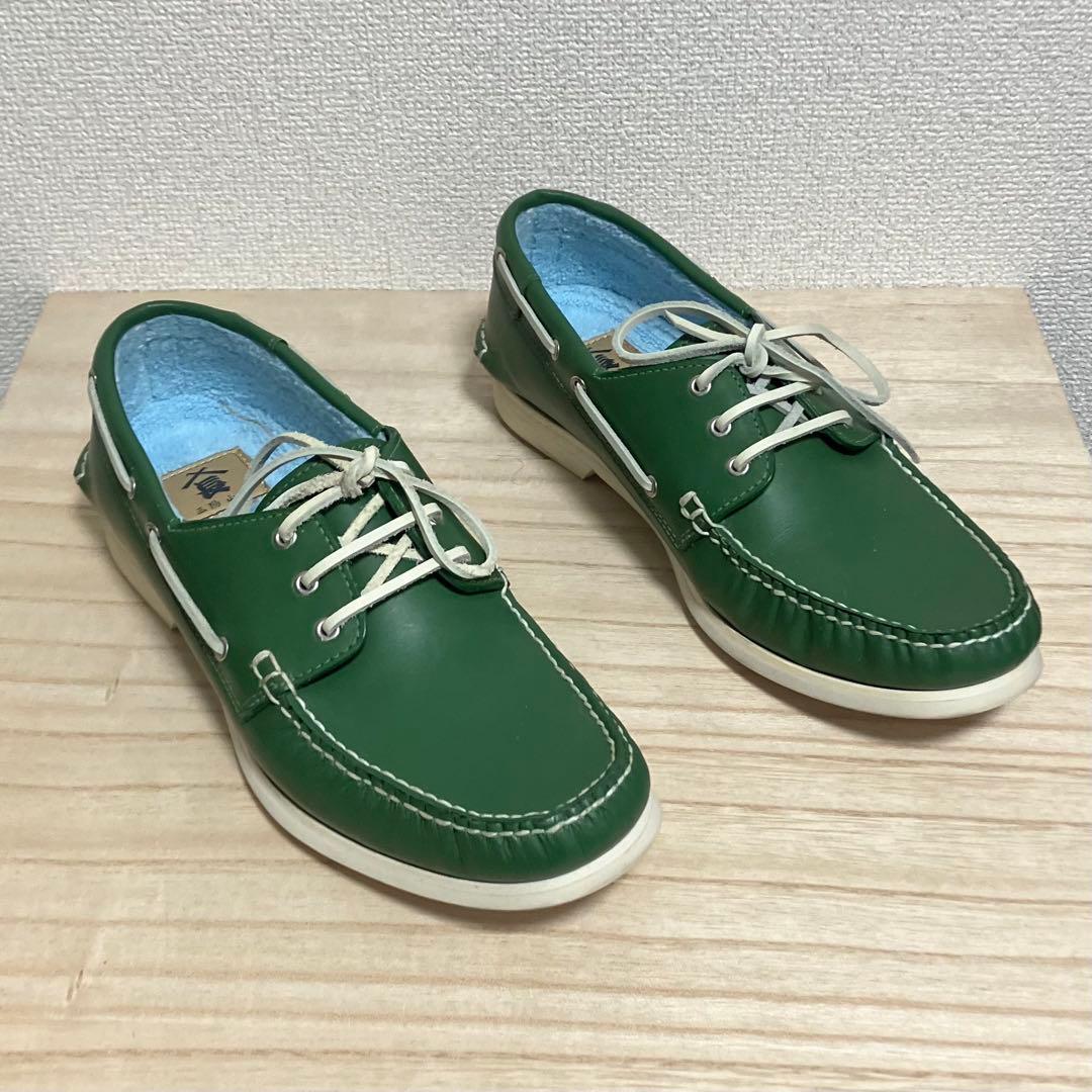 希少 極美品 三陽山長 デッキシューズ ダークグリーン 25.5cm