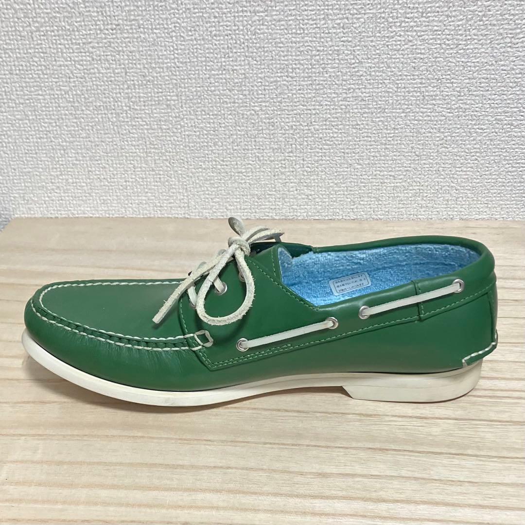 希少 極美品 三陽山長 デッキシューズ ダークグリーン 25.5cm