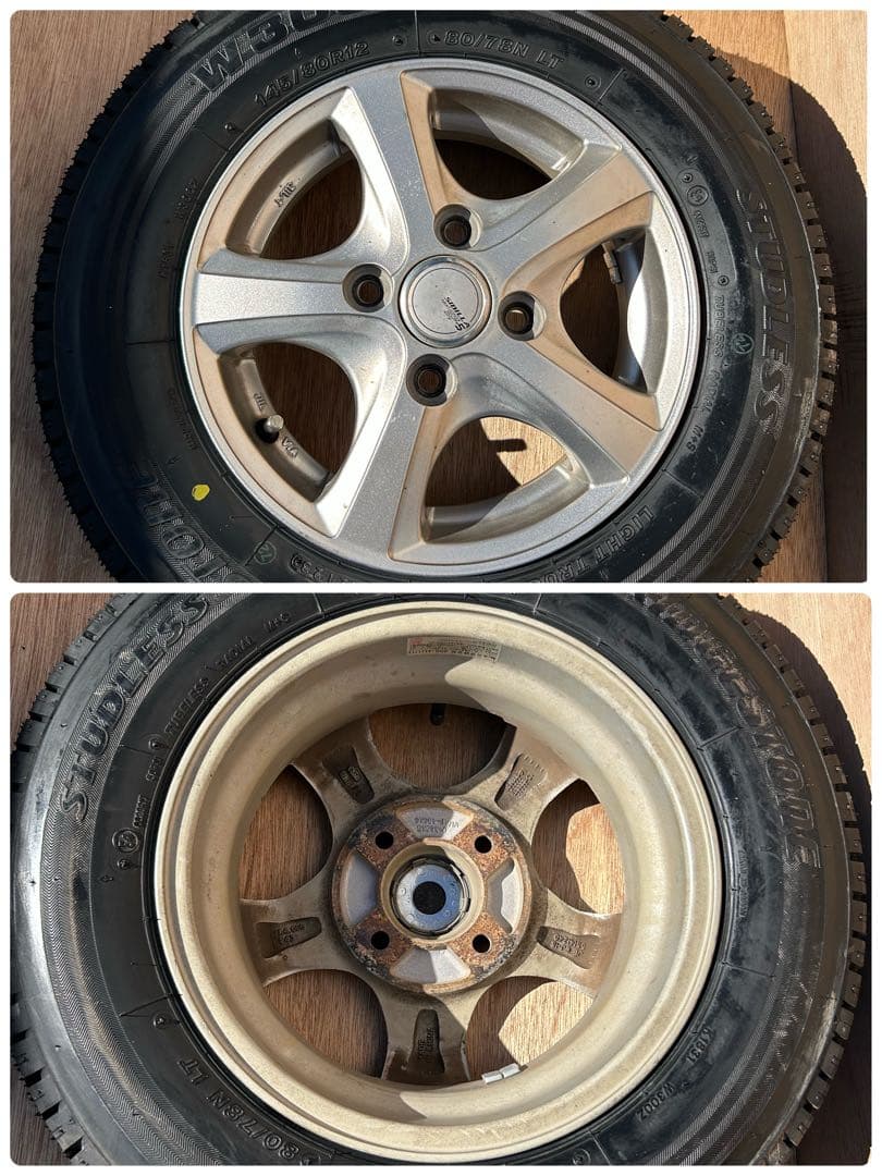 BRIDGESTONE 12インチスタッドレスタイヤセット【ホイールはおまけ】