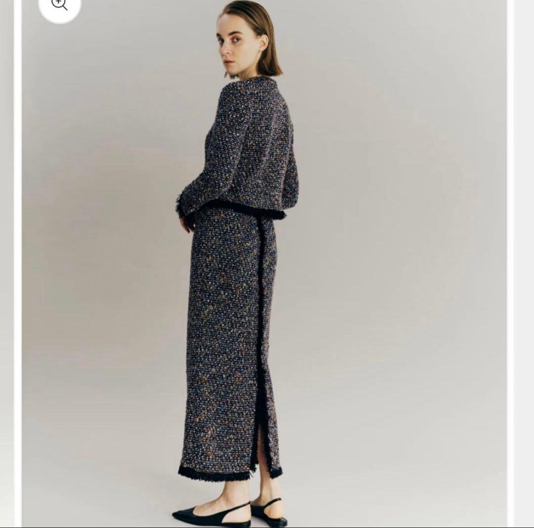L’AUBE BLANC Mix tweed Pencil skirt スカート