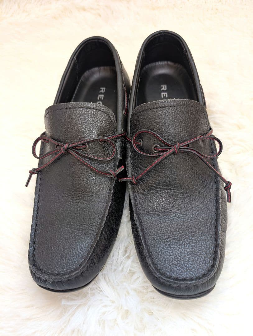 【極美品】デッキシューズREGAL リーガル☆シボ革 26センチ 黒 本革