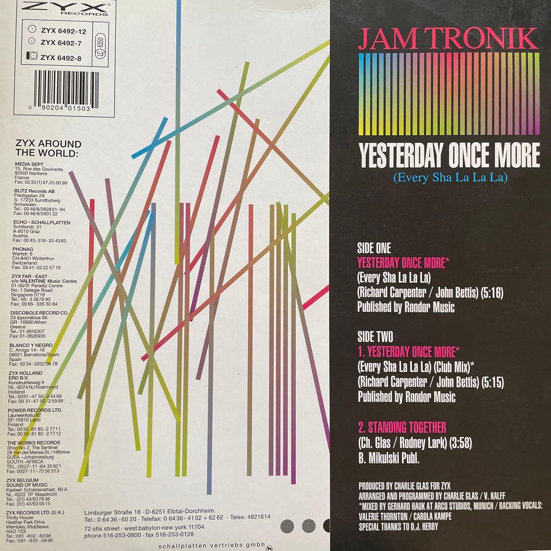 洋楽 JAM TRONIK / YESTERDAY ONCE MORE