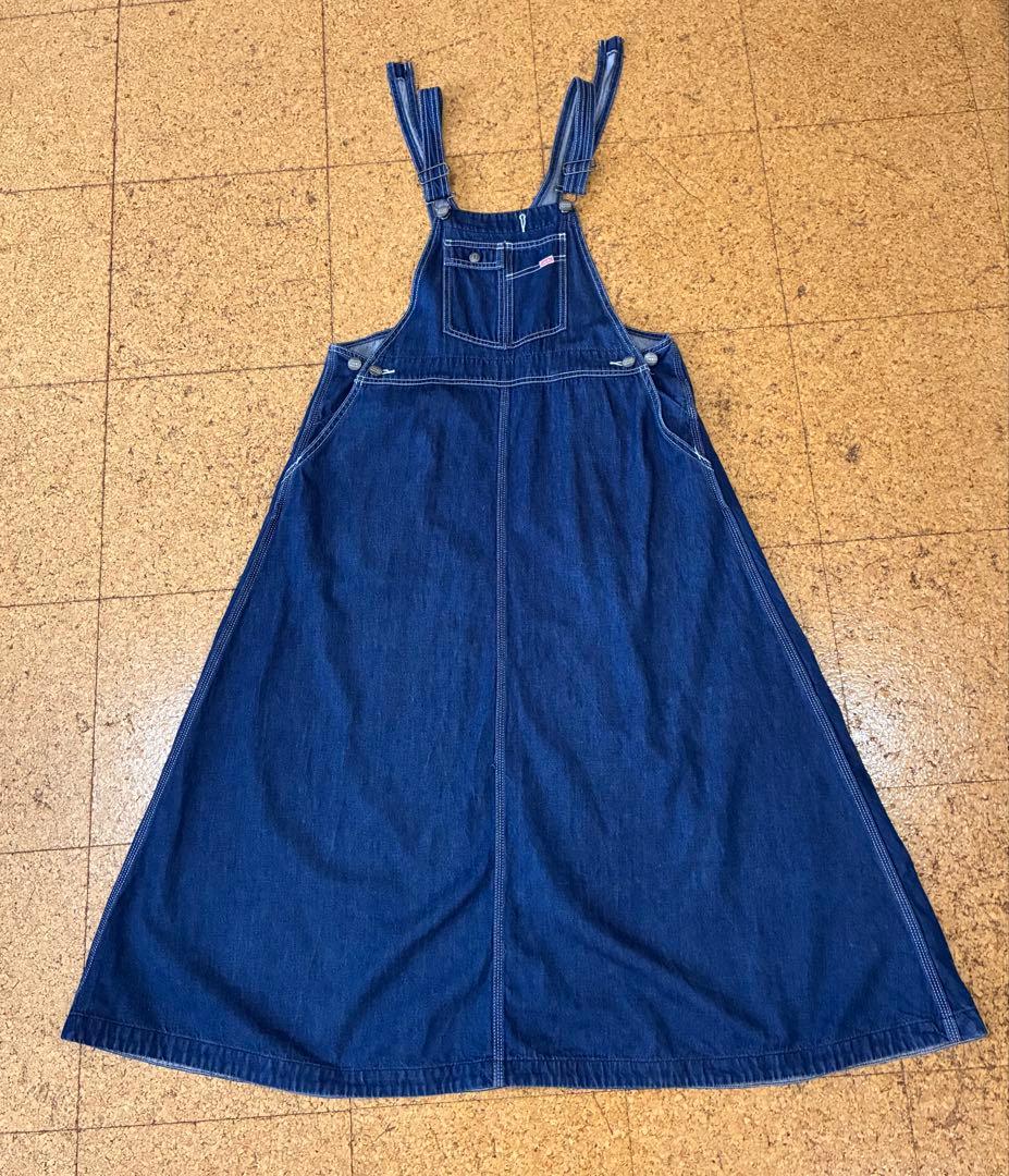 CHUMS チャムス ロング フレア デニム ジャンパースカート サロペット Ｌ