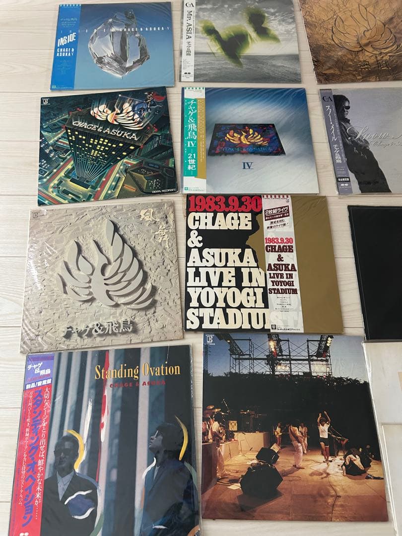CHAGE & ASKA レコードコレクション約40枚　サイン付き有りサイン色紙
