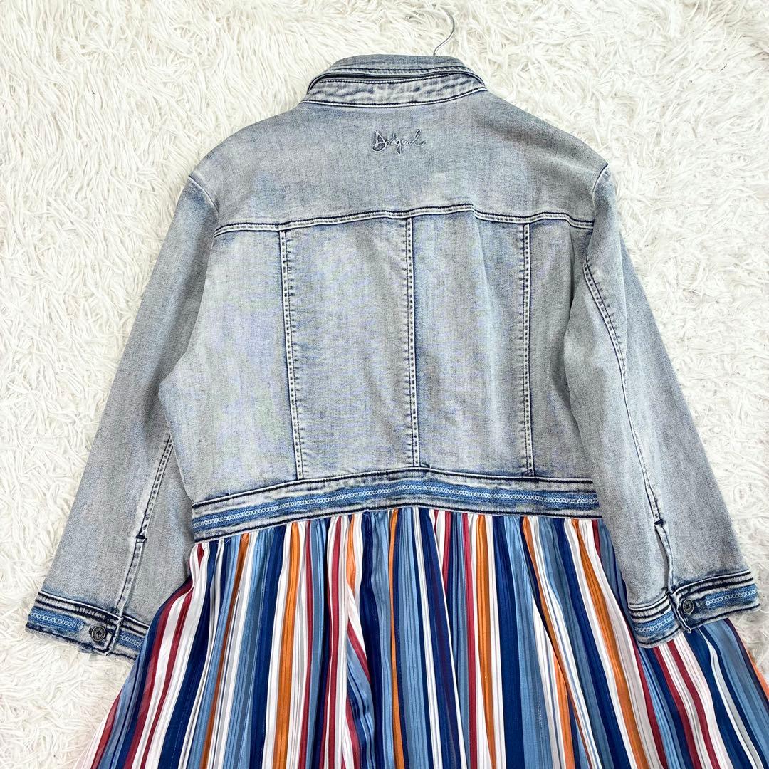 未使用級✨Desigual デニムドッキングワンピース マルチカラー 3XL