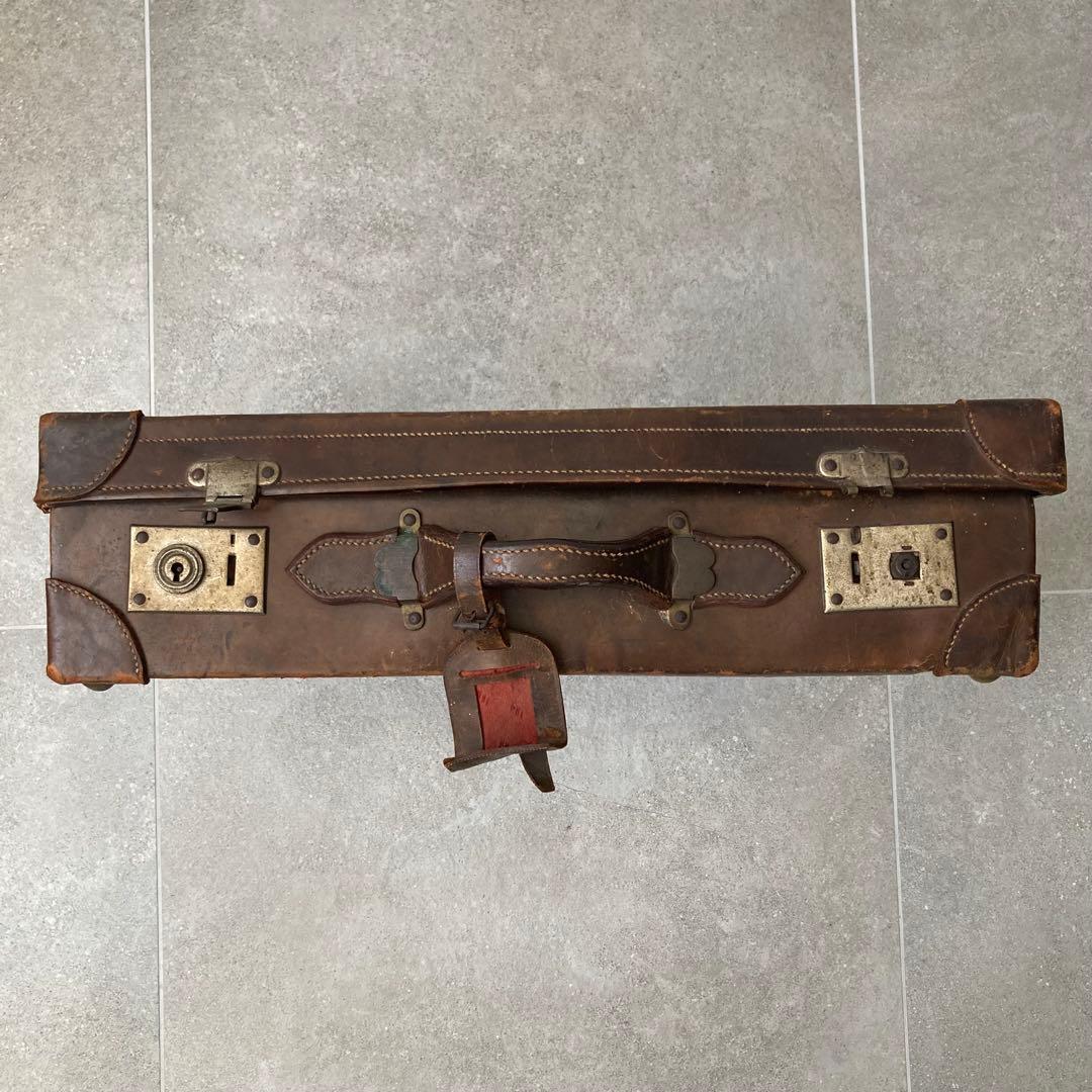 ヴィンテージ レザー トランクケース トランクバッグ 56cm×35cm⑩