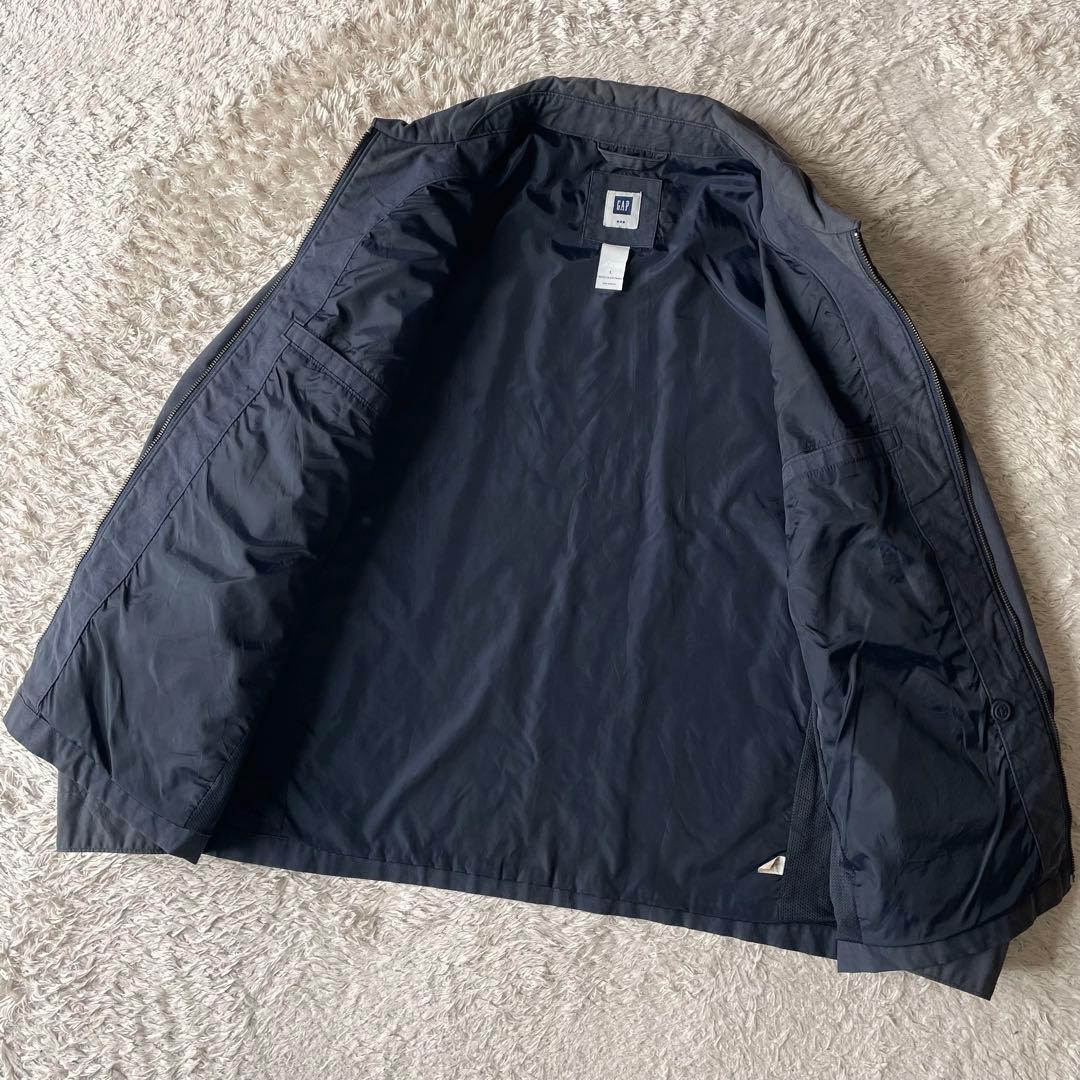 ギャップ 00s GAP ナイロン コットン ドリズラー ジャケット L 紺