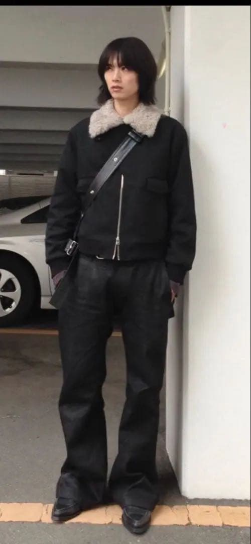 ジャケット・アウター Asymmetric Placket Fur-Collar Jacket