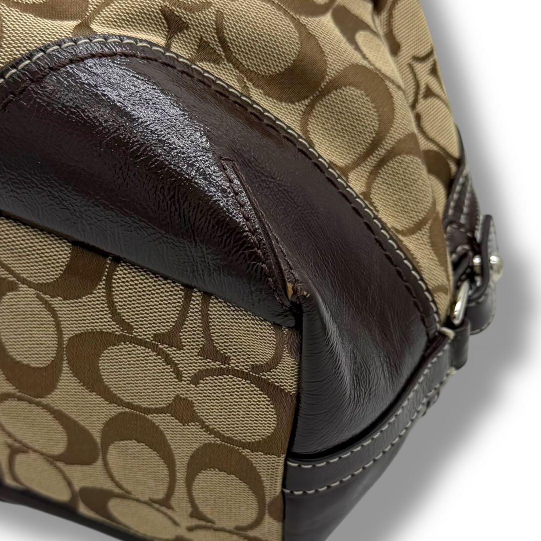【美品】COACH　コーチ　ショルダーバッグ　ミニボストンバッグ　シグネチャー