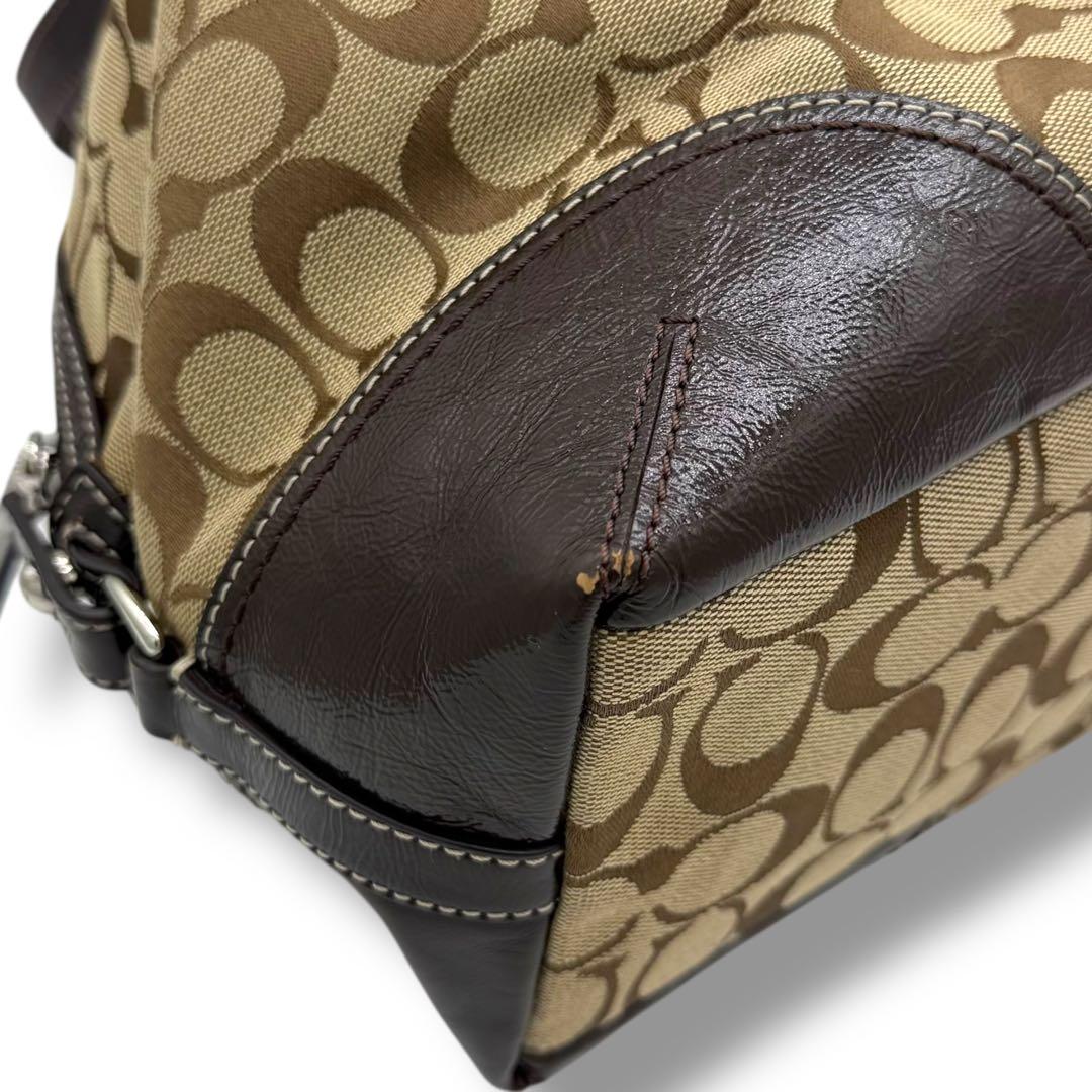 【美品】COACH　コーチ　ショルダーバッグ　ミニボストンバッグ　シグネチャー