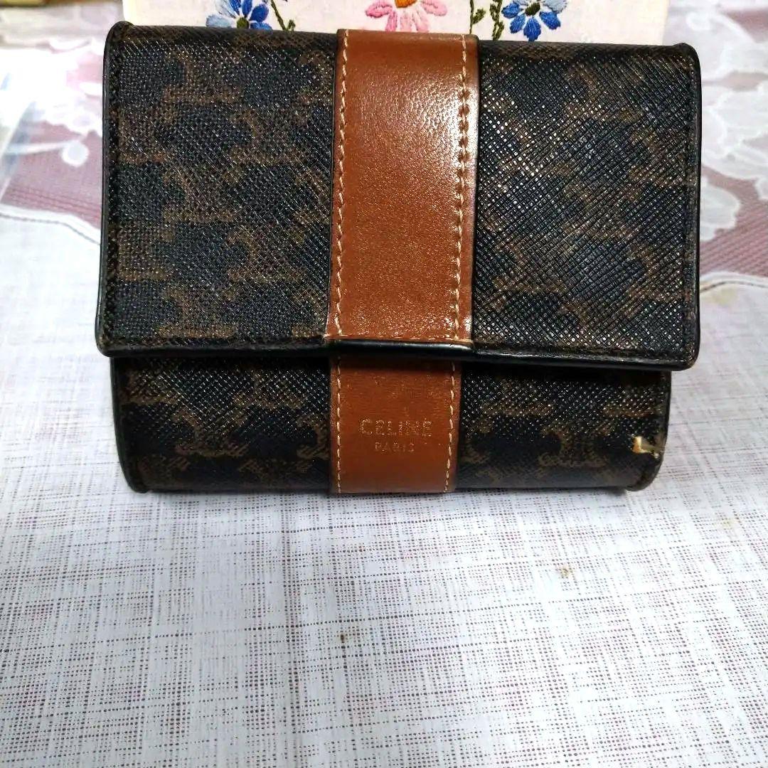 ♥トリオンフCELINE 三つ折り財布 ブラウン