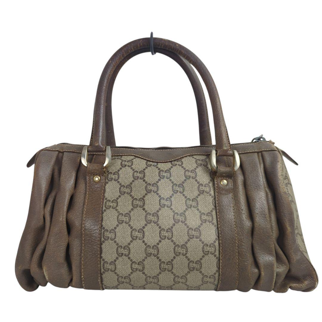 GUCCI グッチ プラス ミニ ボストンバッグ ハンドバッグ GG柄 ロゴ