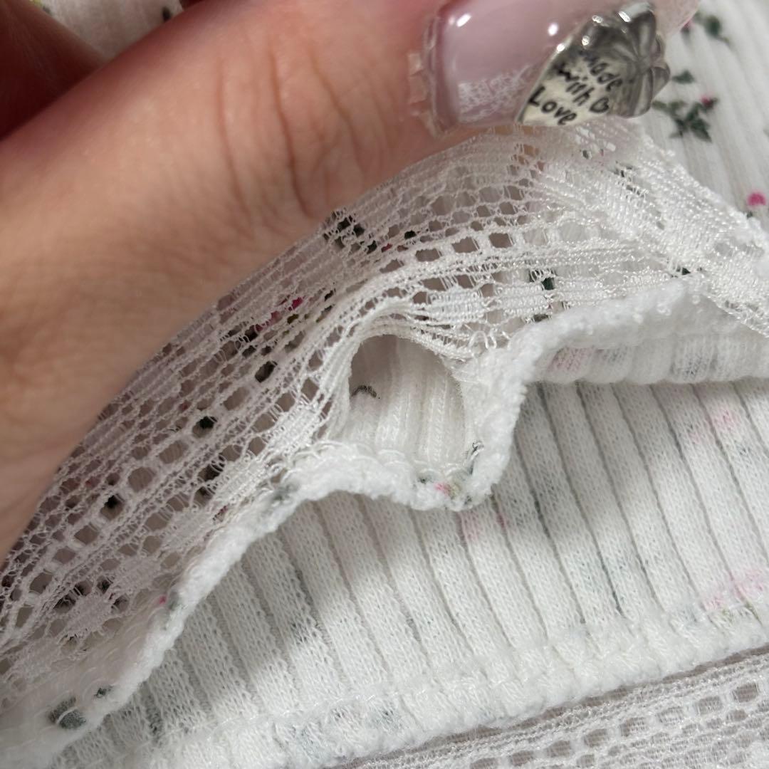 épine label lace flower rib onepiece