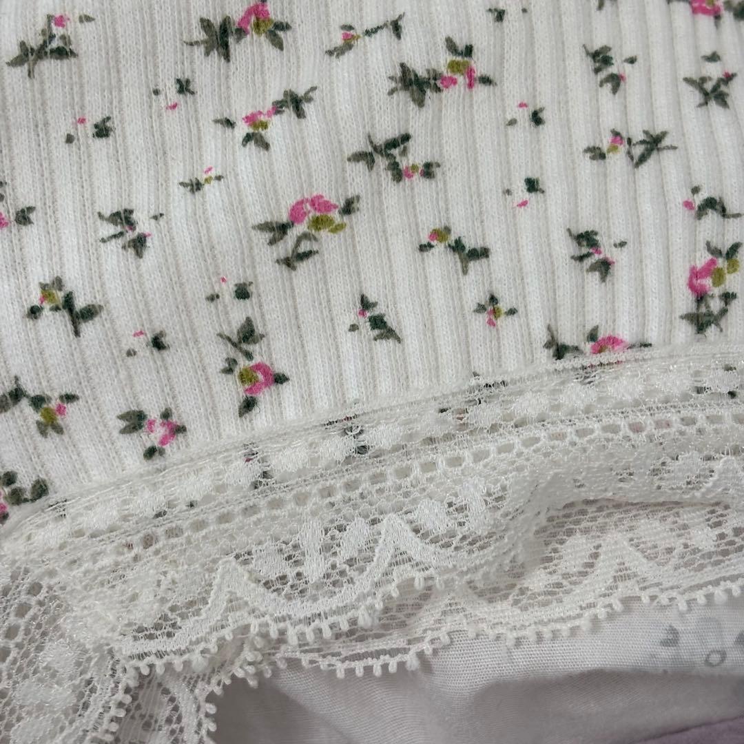 épine label lace flower rib onepiece