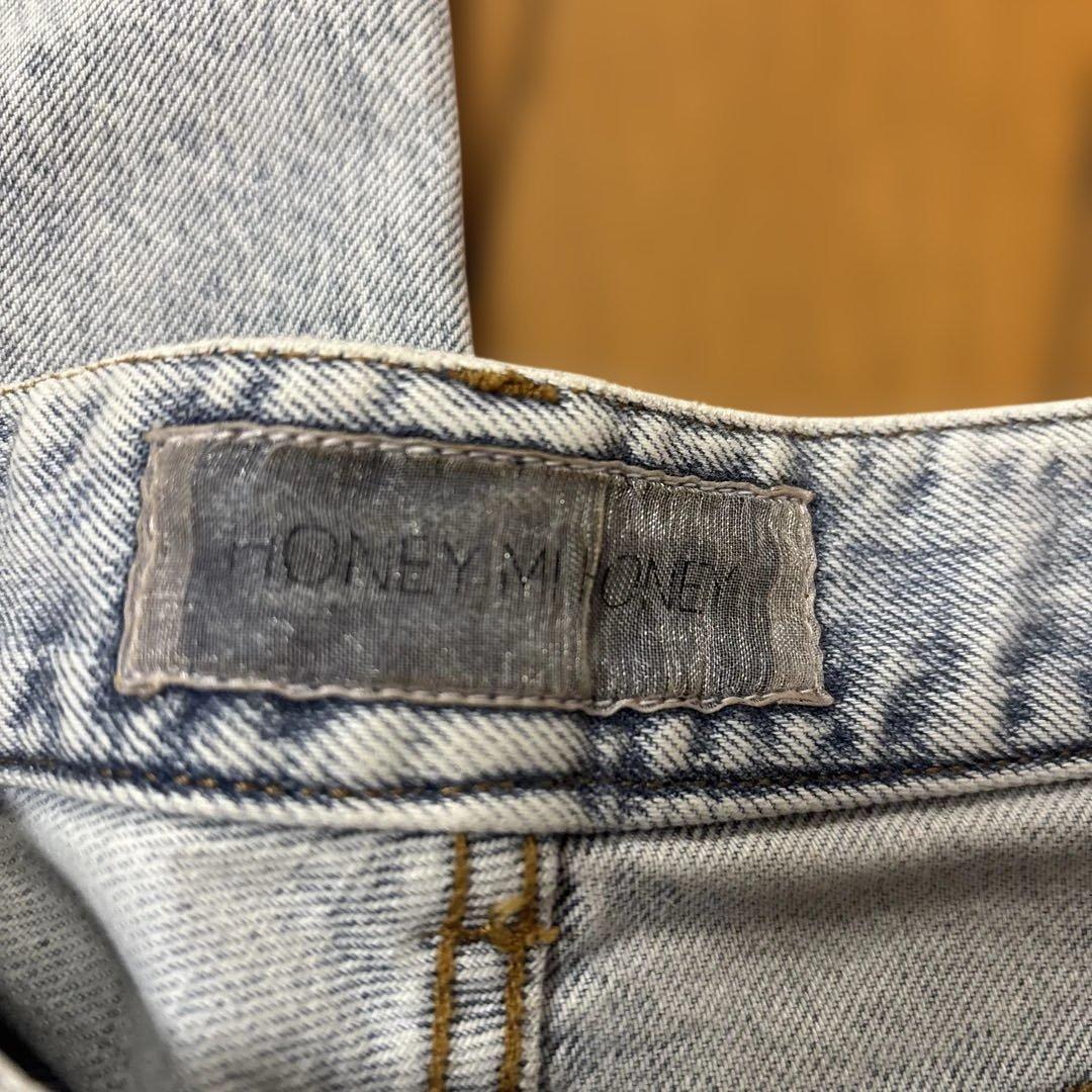 ♡　　slash loose denim pants