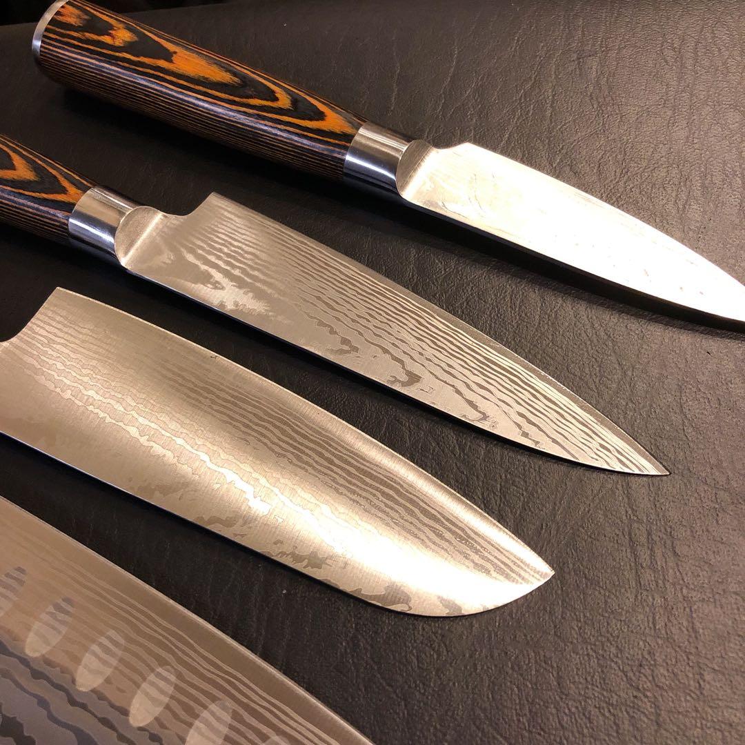 未使用　三徳包丁　ダマスカス　包丁セット　5本セット
