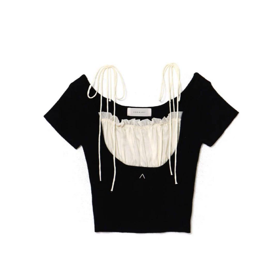 amdmary Mew frill tops black アンドマリー