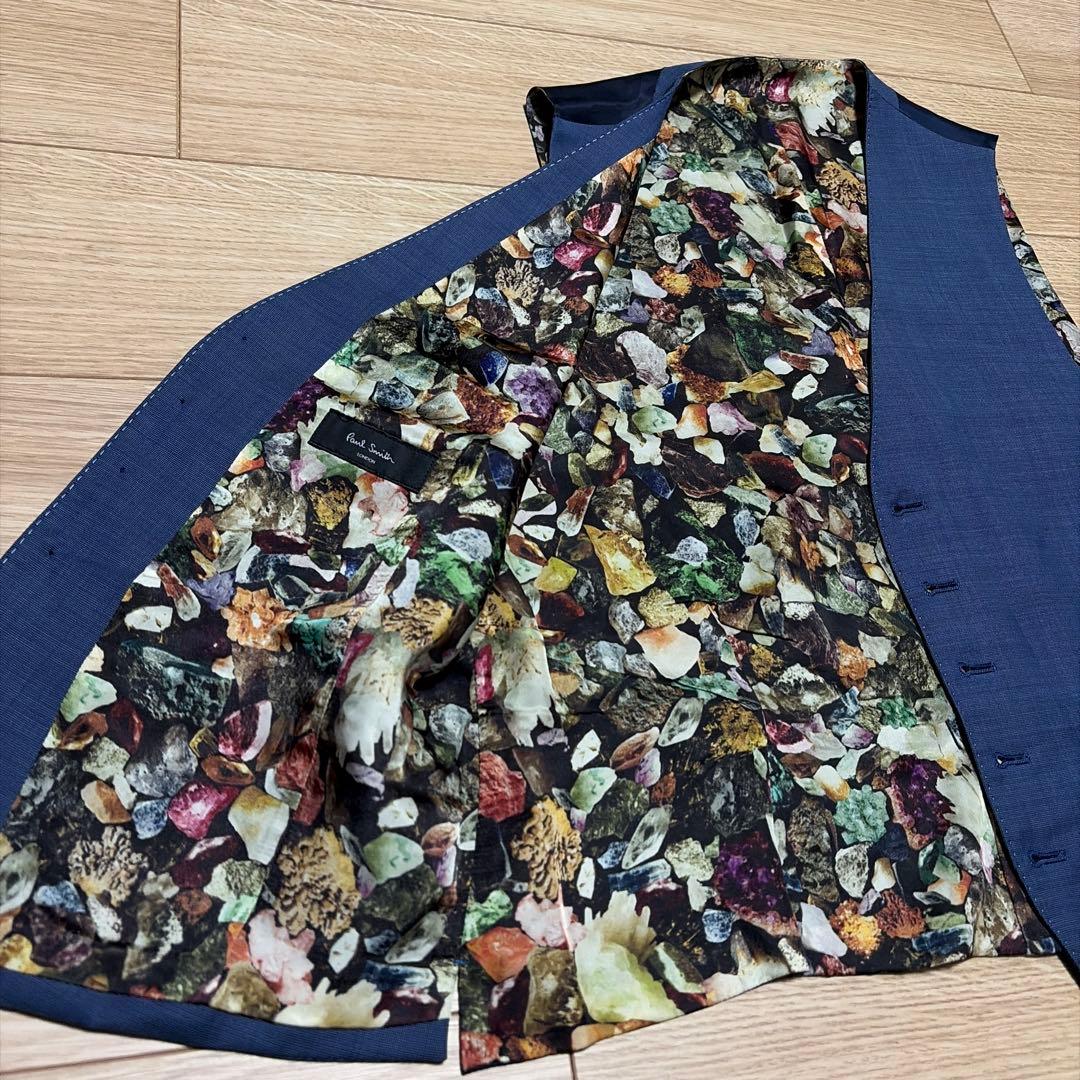 【Paul Smith】ポールスミス ジレ スーツ ベスト 裏地 総柄 XL