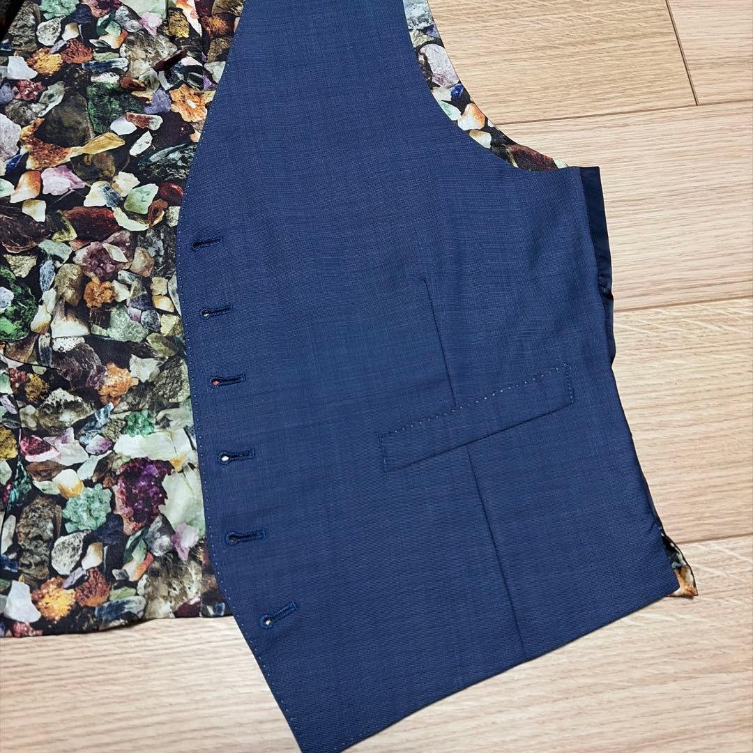 【Paul Smith】ポールスミス ジレ スーツ ベスト 裏地 総柄 XL