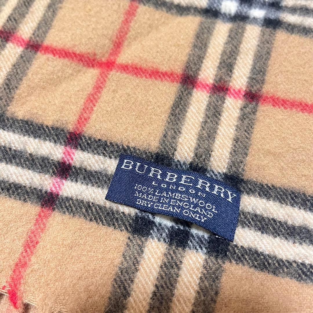 か*み様 イングランド製【BURBERRY LONDON】ラムウールマフラー ノ