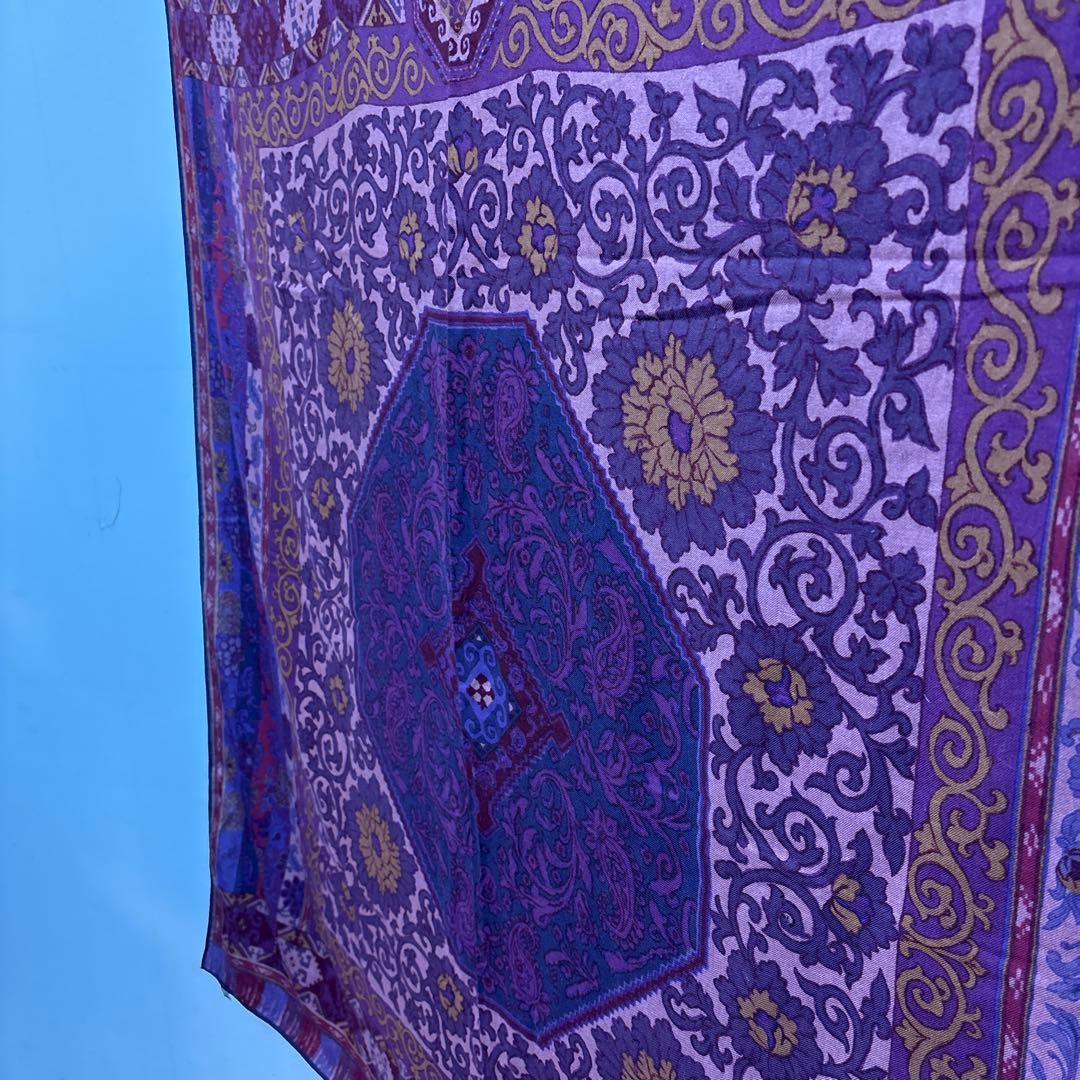 ETRO エトロ 大判ストール ペイズリー柄 ウールシルク イタリア製