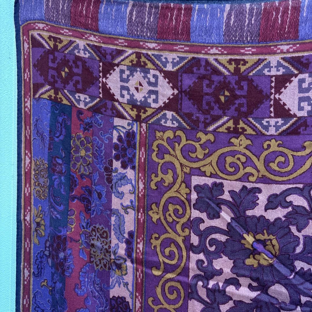 ETRO エトロ 大判ストール ペイズリー柄 ウールシルク イタリア製