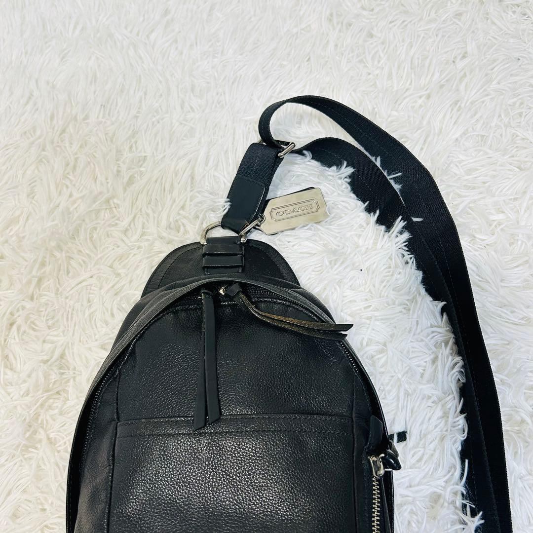 人気 COACH ボディバッグ クロスボディ レザーブラック コーチ 70617