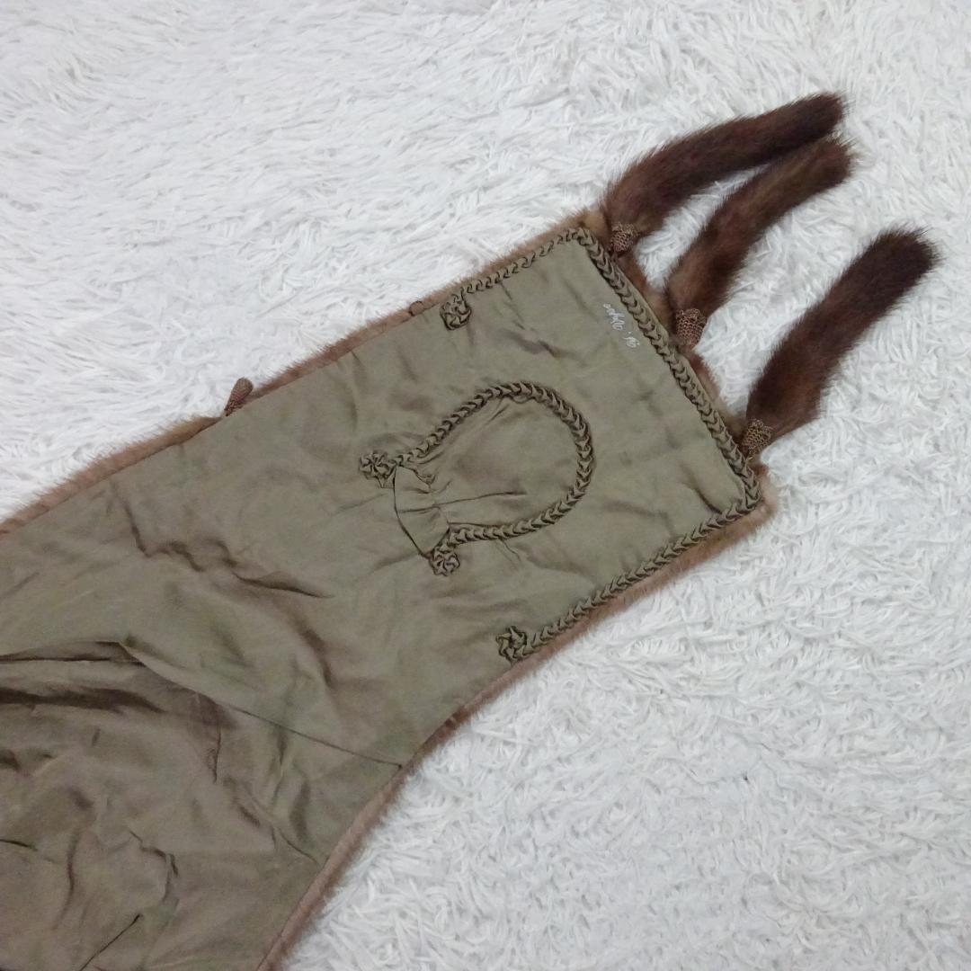 美品　サガミンク　パステルミンク　ショール　ストール　大判　フリンジ