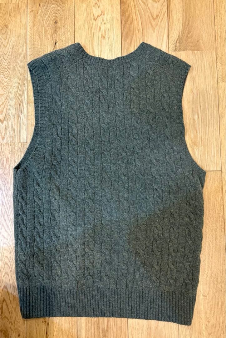 【ポロラルフローレン】ケーブルニット ベスト ポニー刺繍 M 現行タグ
