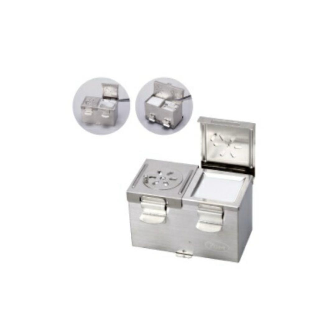 【未使用品】YDM ワッテ缶　二連缶　ワンタッチコットンボックス　２個セット