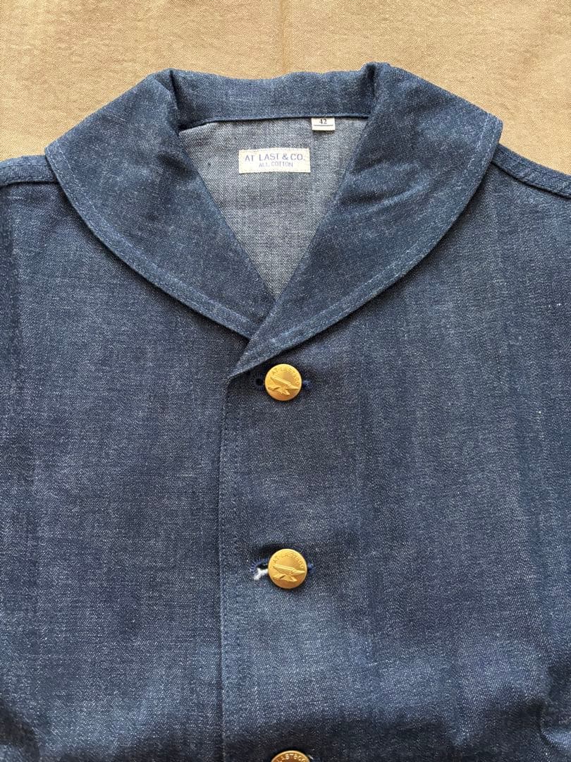 ジャケット・アウター AT LAST & CO SHAWL COLLAR DENIM COVERALL