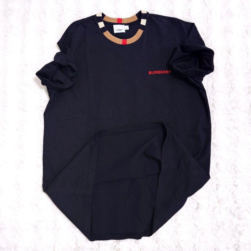 ティアラ　【良品】BURBERRY　Tシャツ　黒　ネックノヴァチェック　S