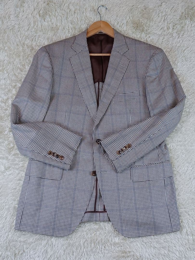 美品✨ DAKS チェック柄 シルク混 テーラードジャケット 日本製