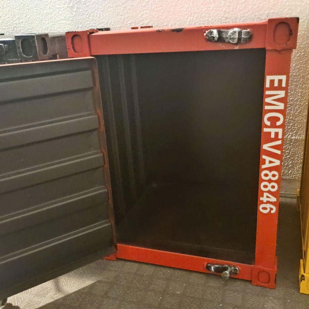 インテリア　カラフルな金属製　スタッカブルコンテナ　コンテナボックス　イエロー
