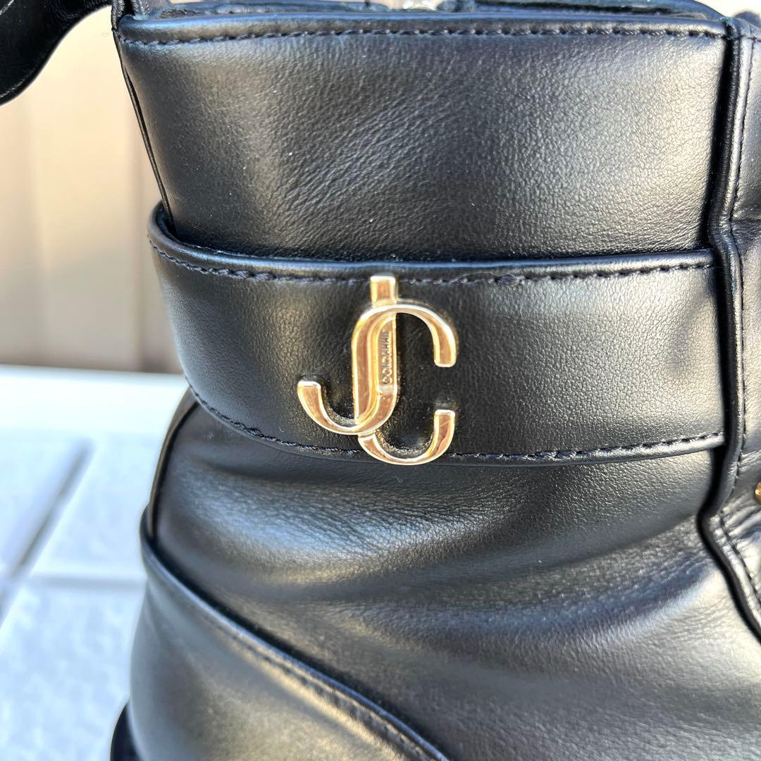 39 JIMMY CHOO レースアップ ショートブーツ　黒 25.5