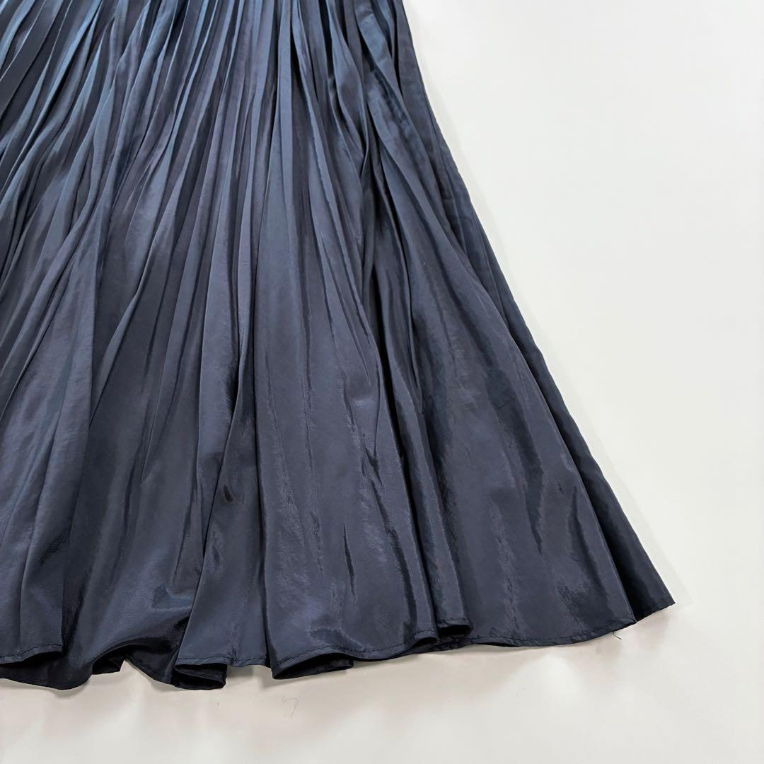 【美品】ANAYI プリーツスカート ロング ネイビー 日本製 38
