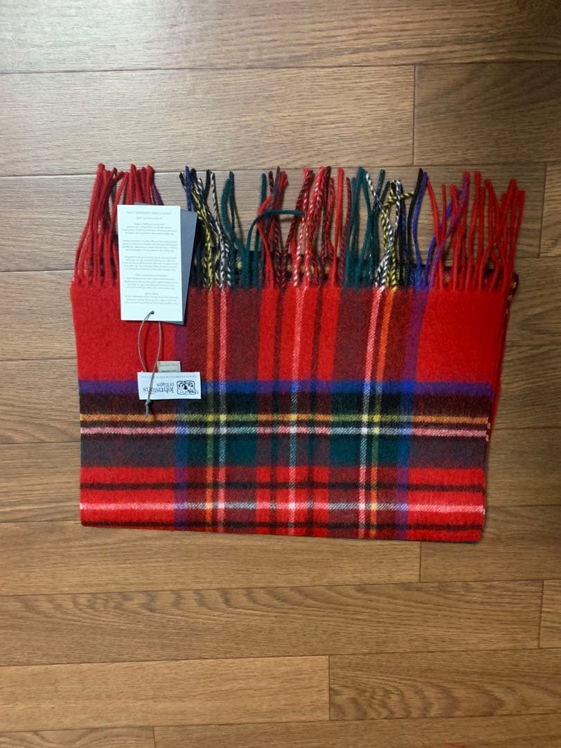 ス*ア様 中判ジョンストンズ カシミア100%マフラー ロイヤルスチュワート