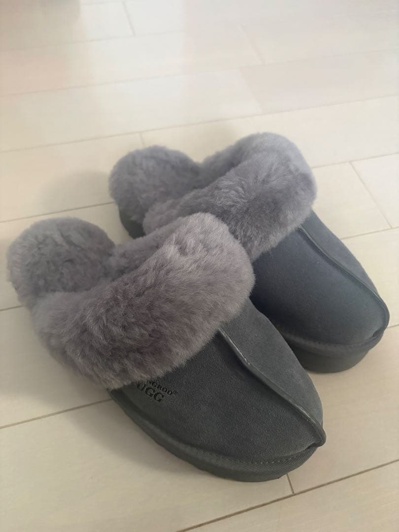 KANGROO UGG グレー ムートン スリッパ ブーツ