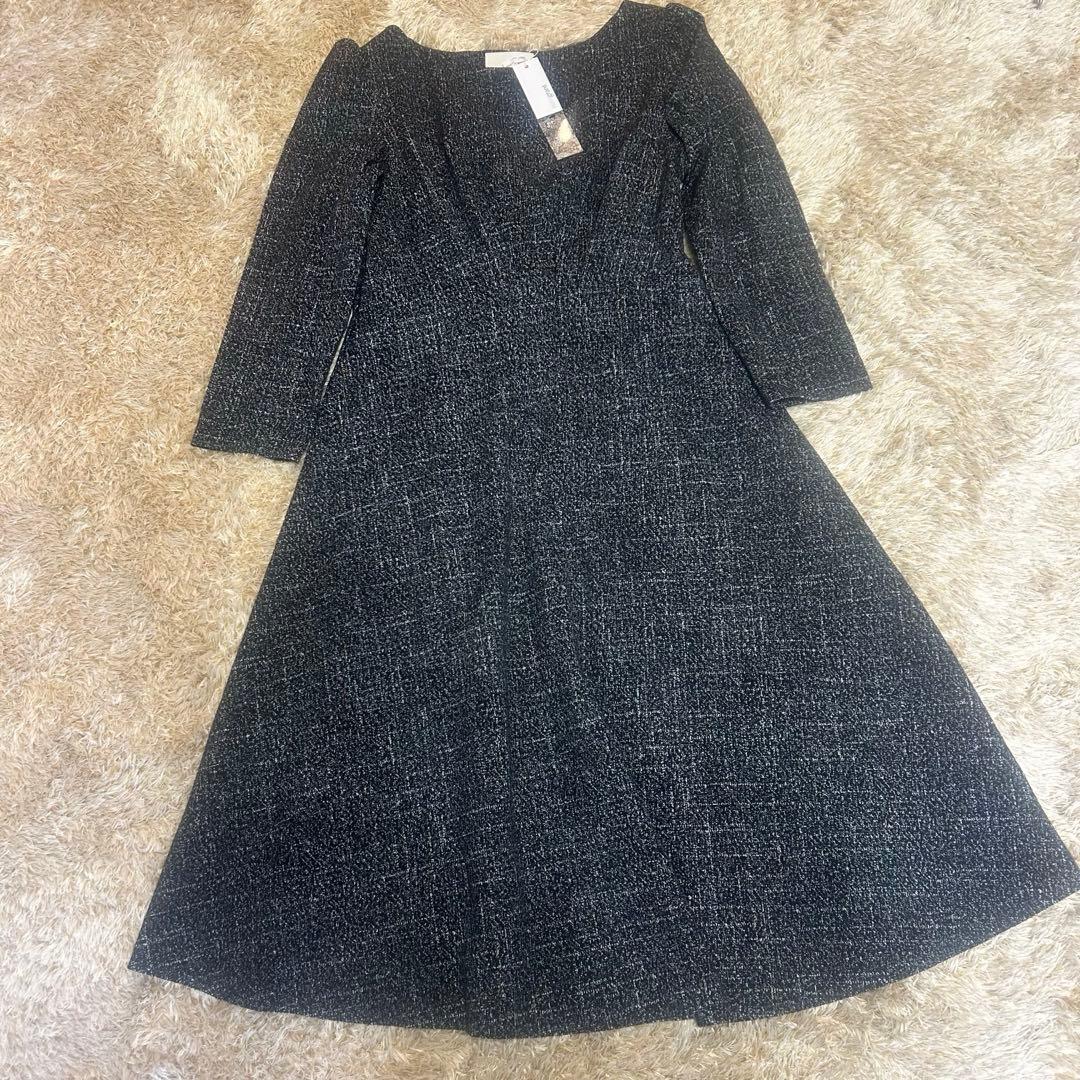［新品］mimigrantケリーフレアワンピース　メランジェノワール　LTサイズ