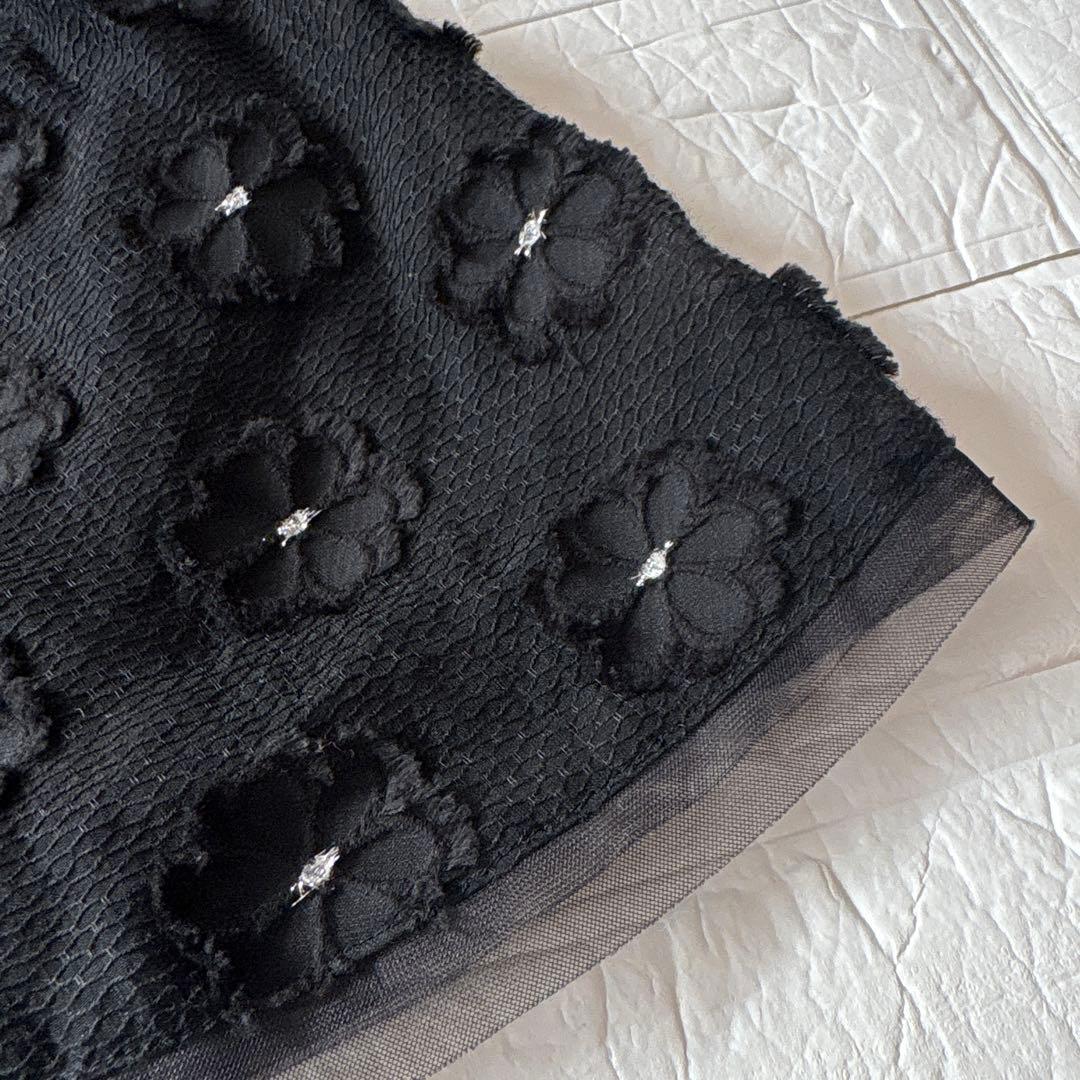 エムズグレイシー　パフスリーブトップス　日本製　刺繍　レース　花柄　38 新品