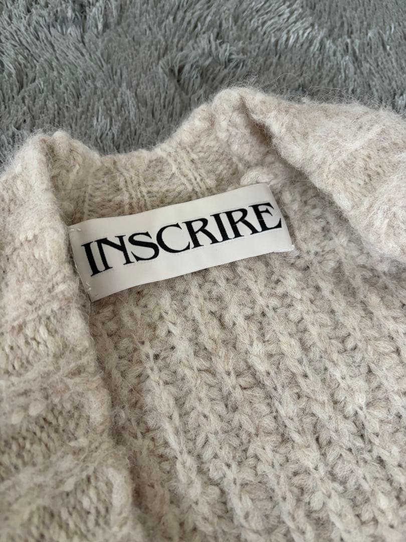 り*ま様 <美品>INSCRIRE アルパカベージュ ロングカーディガン