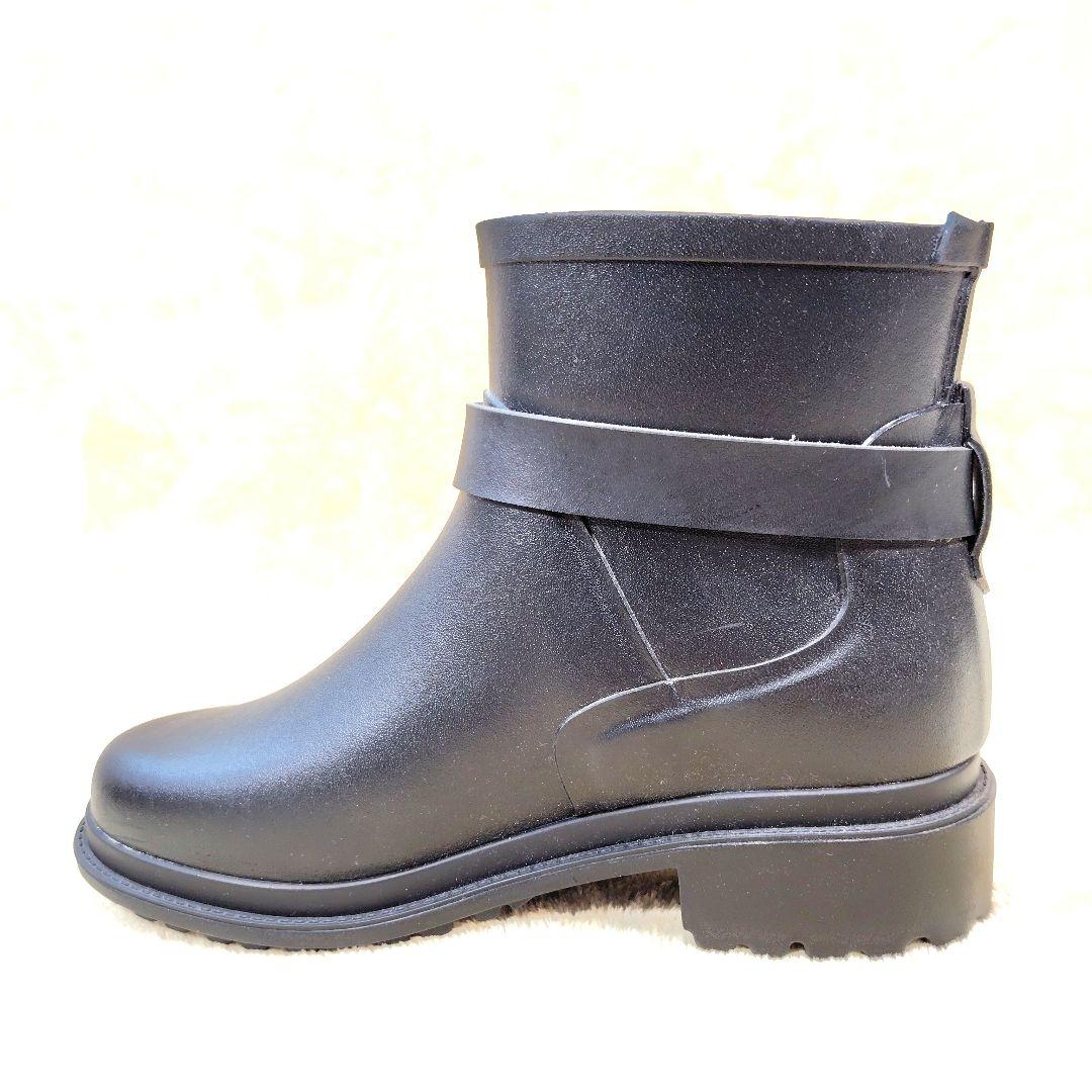 極美品 AIGLE エーグル レインブーツ 長靴 ベルト 25 ブラック 黒