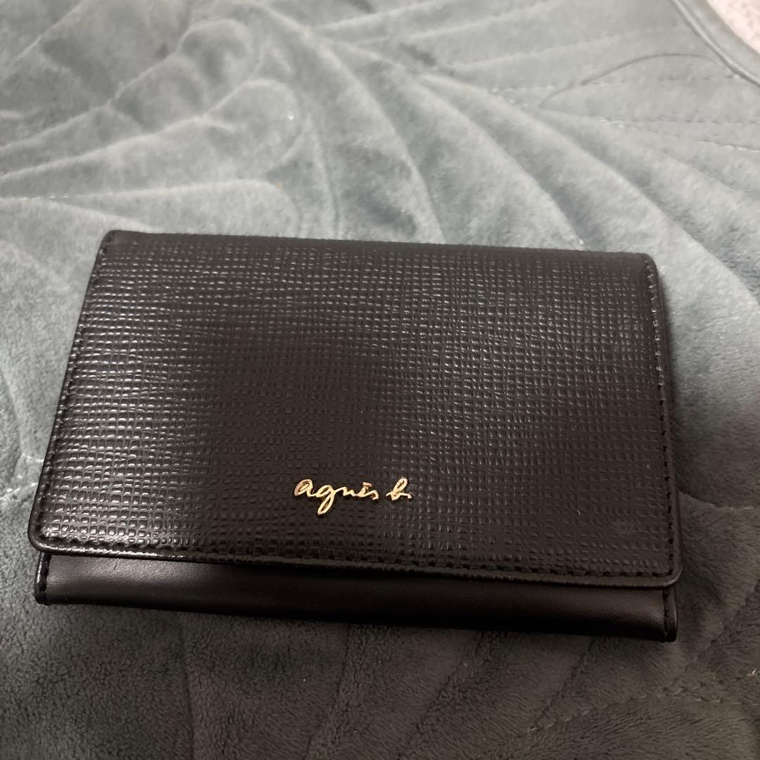 agnès b. 黒 レザー 名刺入れ　カードケース