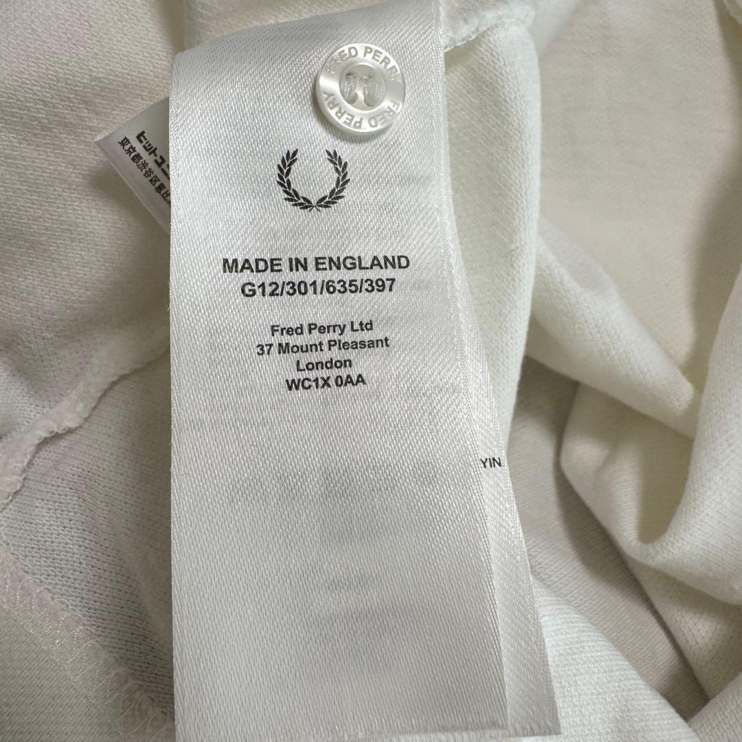 FRED PERRY/G12/ポロシャツ/水色えんじライン/UK12/USA8
