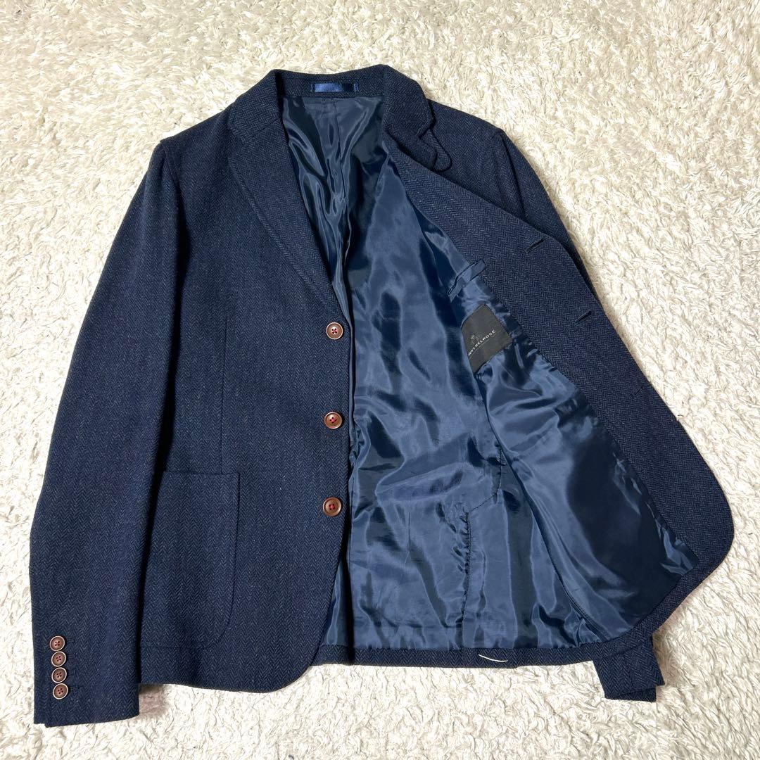【未使用品】MEN'S MELROSE ウールテーラードジャケット ネイビー L