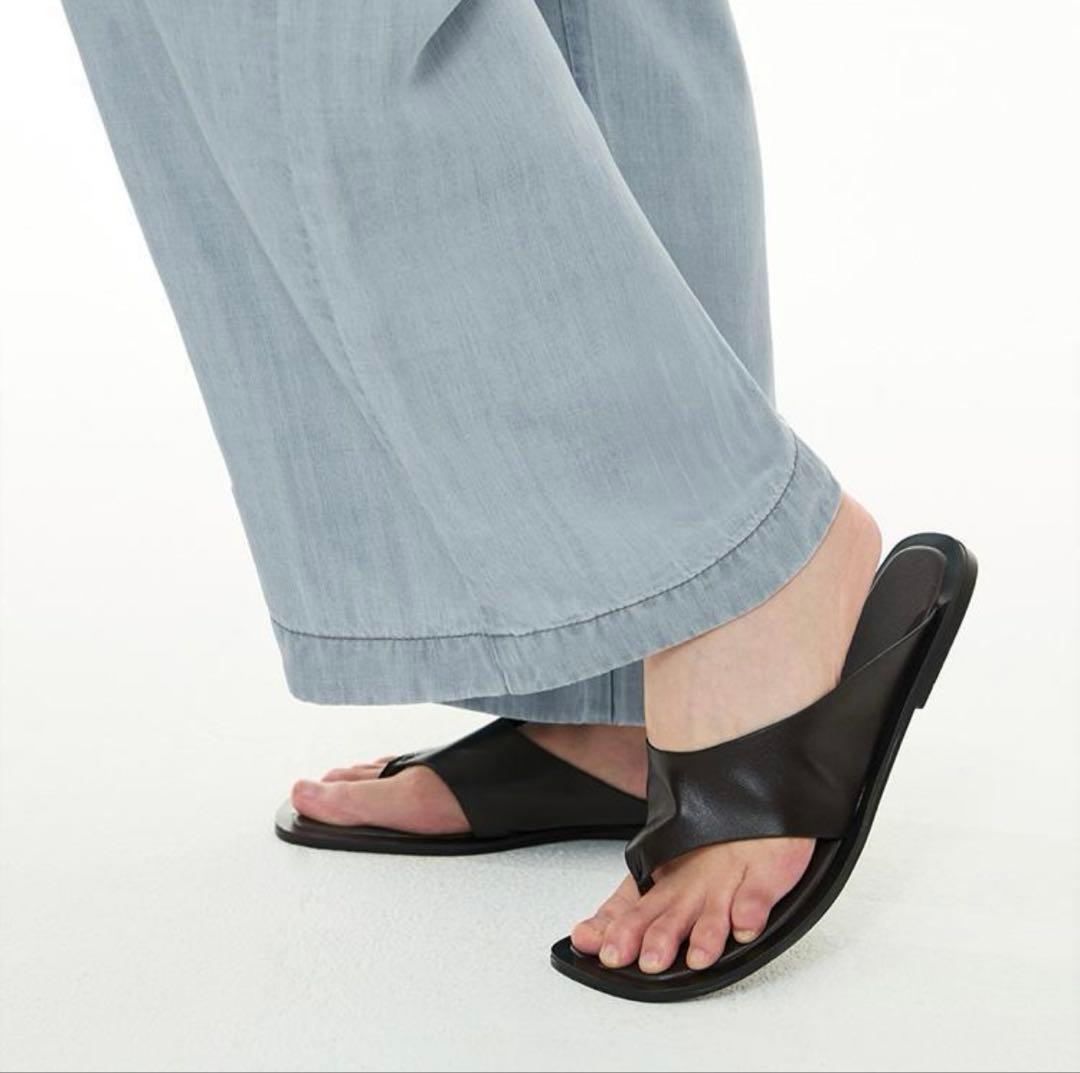 アンダール　デニム ワイドパンツ andar ロング　M ブルー