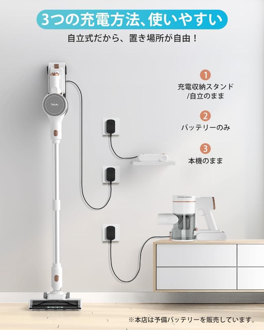 掃除機 コードレス コードレス掃除機 軽量 60分連続稼働 段吸引力モード