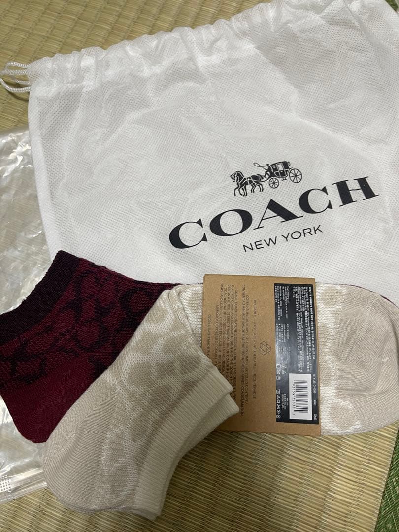 COACH ロゴデザインソックス 2足セットギフト可
