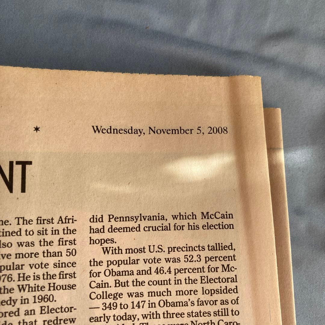 オバマ大統領の勝利が確定した日のアメリカの地方新聞