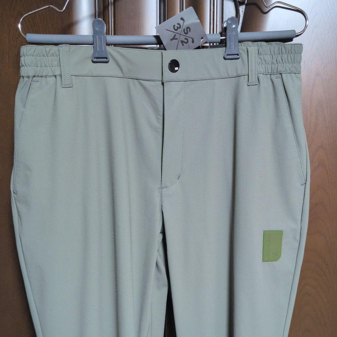 SY32:メンズ:Lサイズ:ストレッチ ロングパンツ:オリーブ色